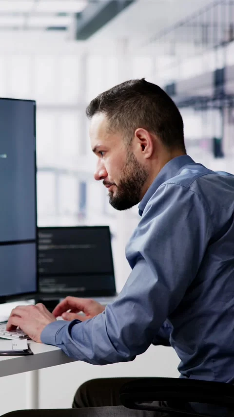 Unhappy Sad Developer Programmer Man In Stress Coding Software Stock Footage 262117279