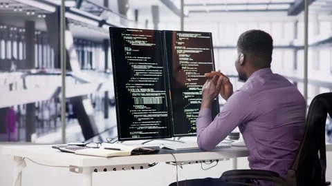 Unhappy Sad Developer Programmer Man In Stress Coding Software Stock Footage 263488843