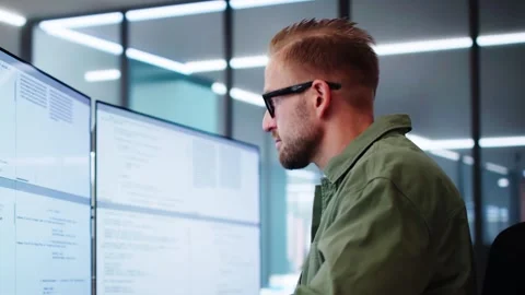 Unhappy Sad Developer Programmer Man In Stress Coding Software Stock Footage 285190887