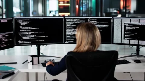 Unhappy Sad Developer Programmer Woman In Stress Coding Software Stock Footage 306319717