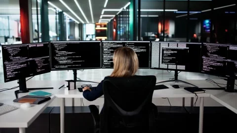 Unhappy Sad Developer Programmer Woman In Stress Coding Software Stock Footage 307627085