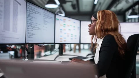 Unhappy Sad Developer Programmer Woman In Stress Coding Software Stock Footage 311198742