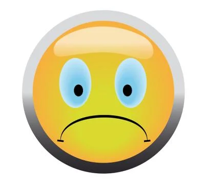 Unhappy smile button Stock Illustration