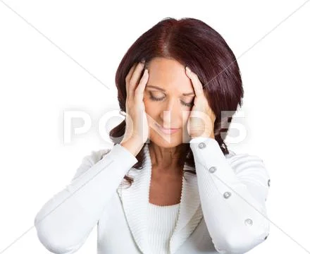 Unhappy stressed middle aged business woman Stock Photos