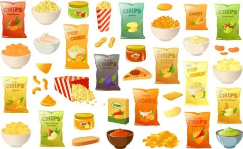 Unhealthy snacks Stock Illustration