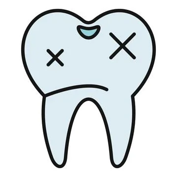 Unhealthy suffering tooth experiencing decay and pain 스톡 일러스트