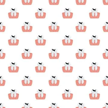 Unhealthy tooth decay pattern creating dental health issues Stockillustratie