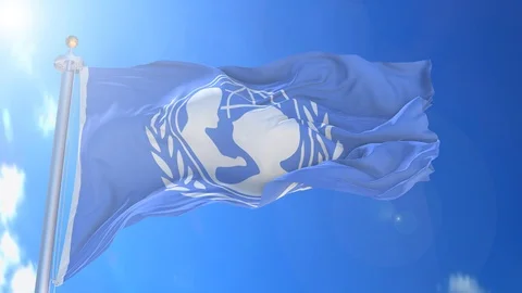 UNICEF animated flag pack in 3D and isolated background Stock Footage 119929506