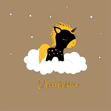 Unicorn and magic Illustrazione stock