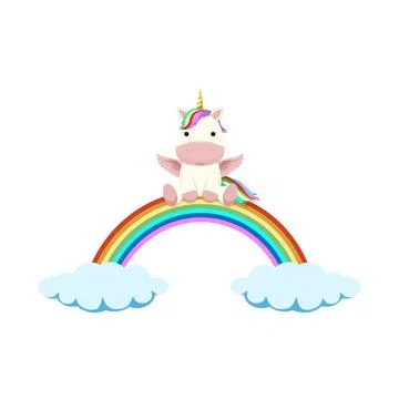 Unicorn and rainbow. Stock Illustration