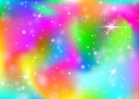 Unicorn background with rainbow mesh. Stock Illustration