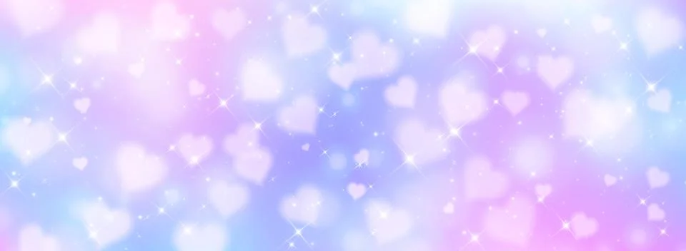 Unicorn bokeh background with heart pattern Stock Illustration