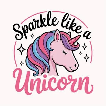 Unicorn Bundle with Cute Unicorn Designs for Kids and Fantasy Apparel3 Stock Illustration