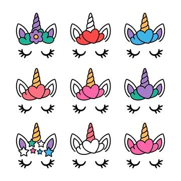 Unicorn Bundle with Cute Unicorn Designs for Kids and Fantasy Apparel5 Stock Illustration