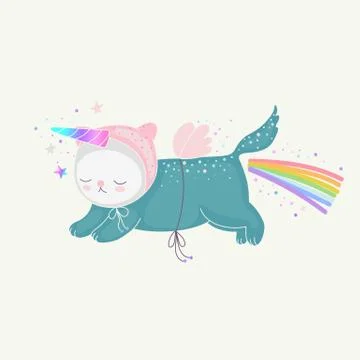 Unicorn cat vector Stock Illustration