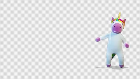 Unicorn comes out from the right side of the screen and greeting Video Loop 库存影片 163288599