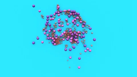 Unicorn concept background. Unicorn made with rainbow spheres that multiply orga Stock Footage 124105742
