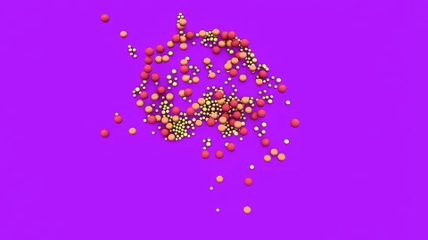 Unicorn concept background. Unicorn made with rainbow spheres that multiply orga Stock Footage 124105770