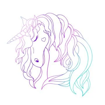 Unicorn contor Illustrazione stock