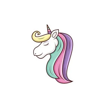 Unicorn Cute Logo Vector Design Stock Illustration