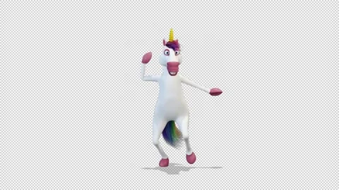 Unicorn dancing a long and funny dance 库存影片 165024965