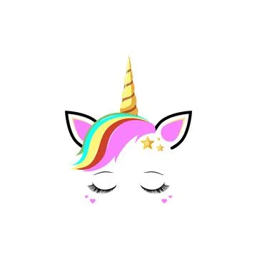 Unicorn with eyelashes. Stock Illustration