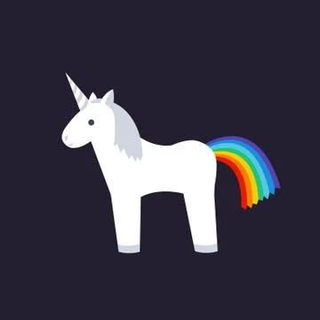 Unicorn flat icon, vector color cute illustration Stock Illustration