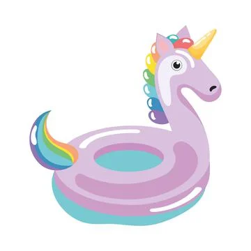 Unicorn float pool Illustrazione stock