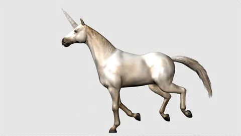 Unicorn Galloping Side View Loop Green Screen Alpha Channel.mov2 Stock Footage 151275241