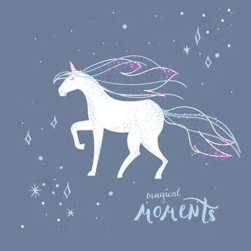 Unicorn greeting card Stock Illustration