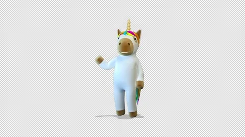 Unicorn greeting Video Loop and Alfa Channel 库存影片 163288758
