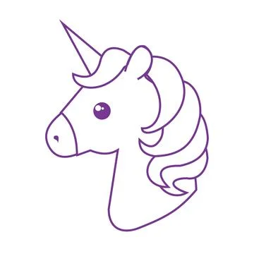 Unicorn head isolated icon vector illustration design graphic flat style. Stock Illustration