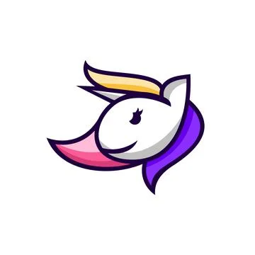 Unicorn head logo Illustrazione stock