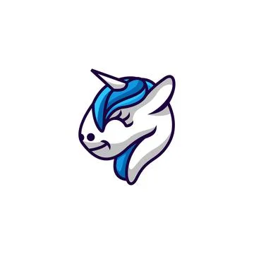 Unicorn head logo Stock Illustration
