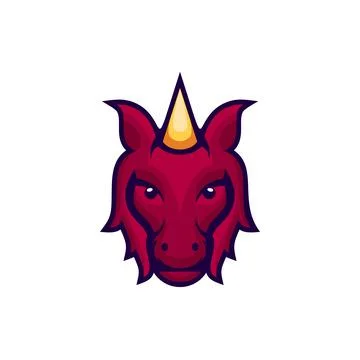 Unicorn head logo Stock Illustration