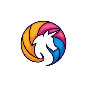 Unicorn head logo Stock Illustration