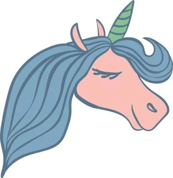 Unicorn head simple vector illustration Stock Illustration