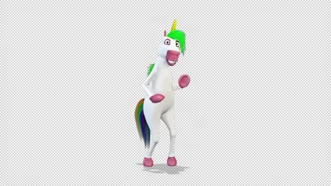 Unicorn Horse dancing a modest dance Video Loop and Alfa Channel 库存影片 165024979