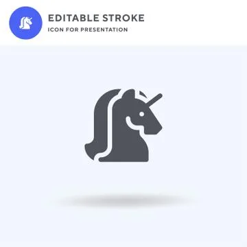 Unicorn icon vector, filled flat sign, solid pictogram isolated on white, logo Stock Illustration