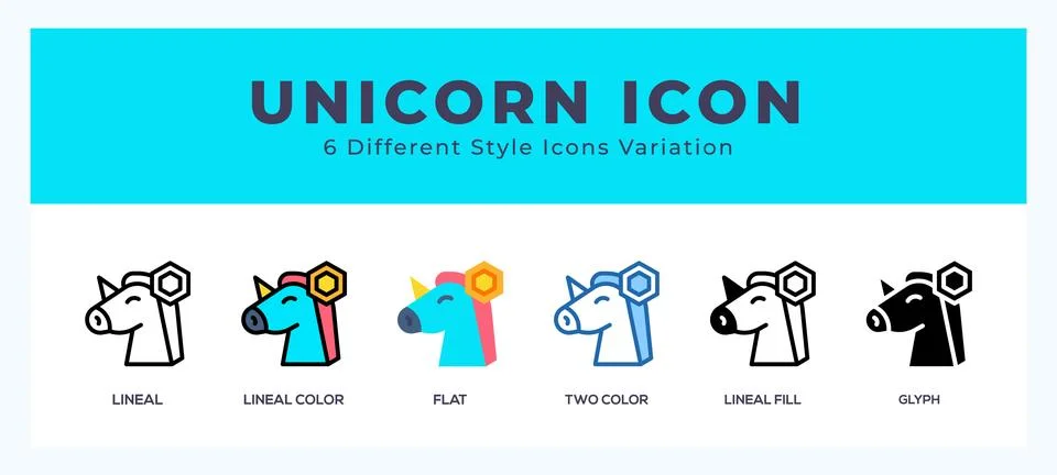 Unicorn icon for web. mobile apps and ui. 库存插图