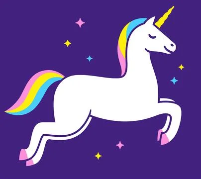 Unicorn jumping illustration Illustrazione stock