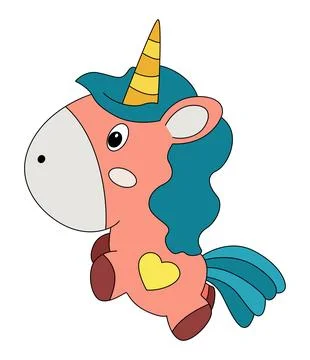 A unicorn is jumping vector illustration Stock Illustration