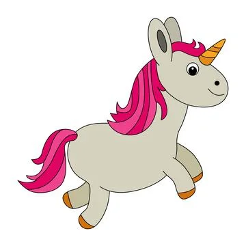 Unicorn in jumping on a white background Stock Illustration