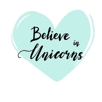 Unicorn lettering text. Vector illustration Stock Illustration