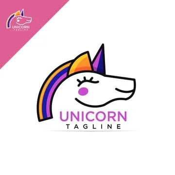 Unicorn logo Stock Illustration