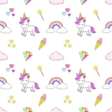 Unicorn magic design seamless pattern Stockillustratie