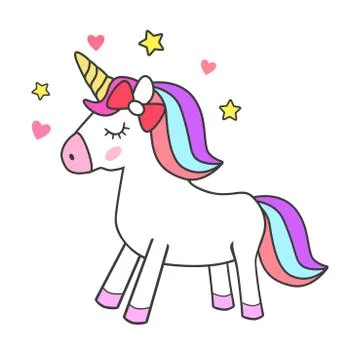 Unicorn magic drawing isolated Ilustração Stock