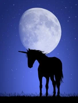 Unicorn in the moonlight Stock Illustration