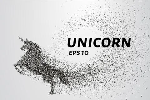 The unicorn of the particles. Unicorn consists of small circles and dots. V.. Stock Illustration