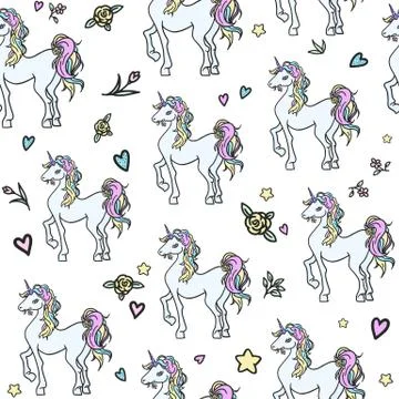 Unicorn pattern Stock Illustration